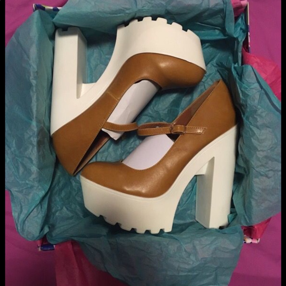 New in Box Chunky Sky Heels. Size 7